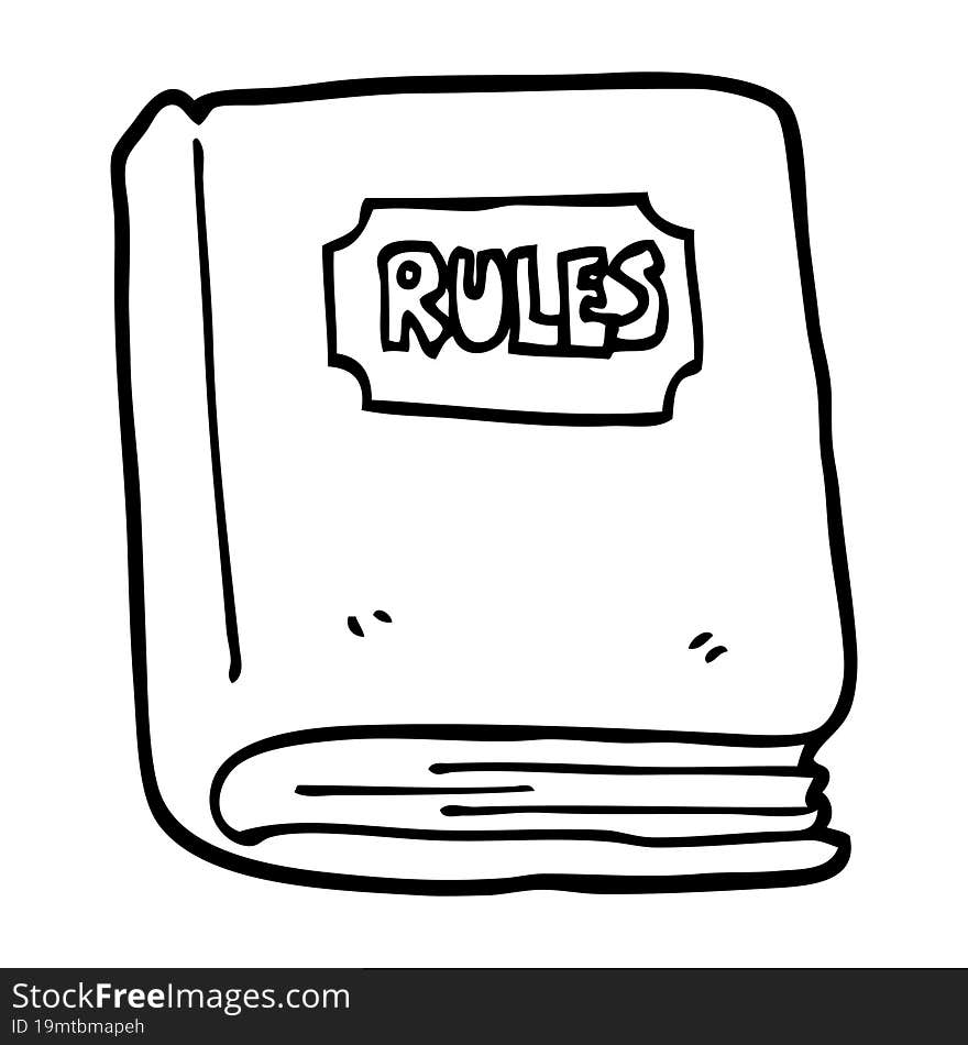 Line Drawing Cartoon Rule Book