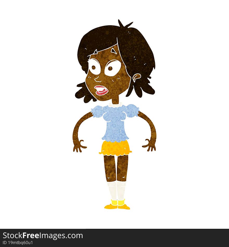 cartoon surprised woman