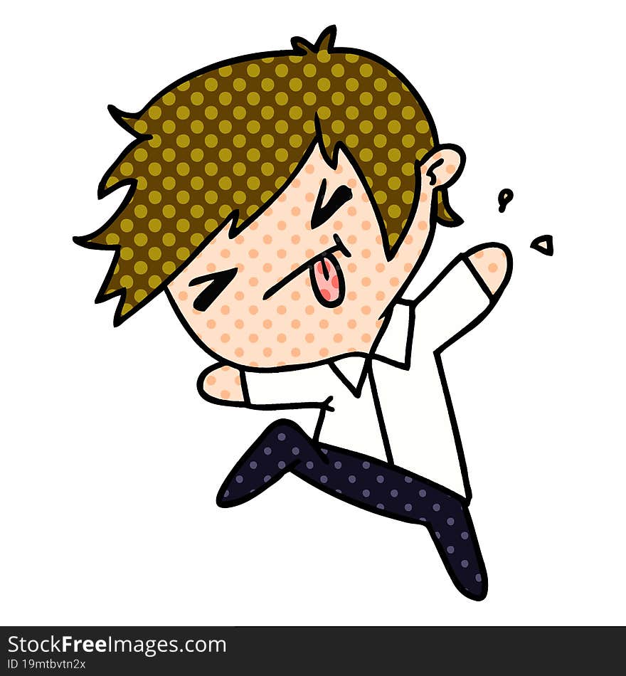 cartoon illustration of a kawaii cute boy. cartoon illustration of a kawaii cute boy