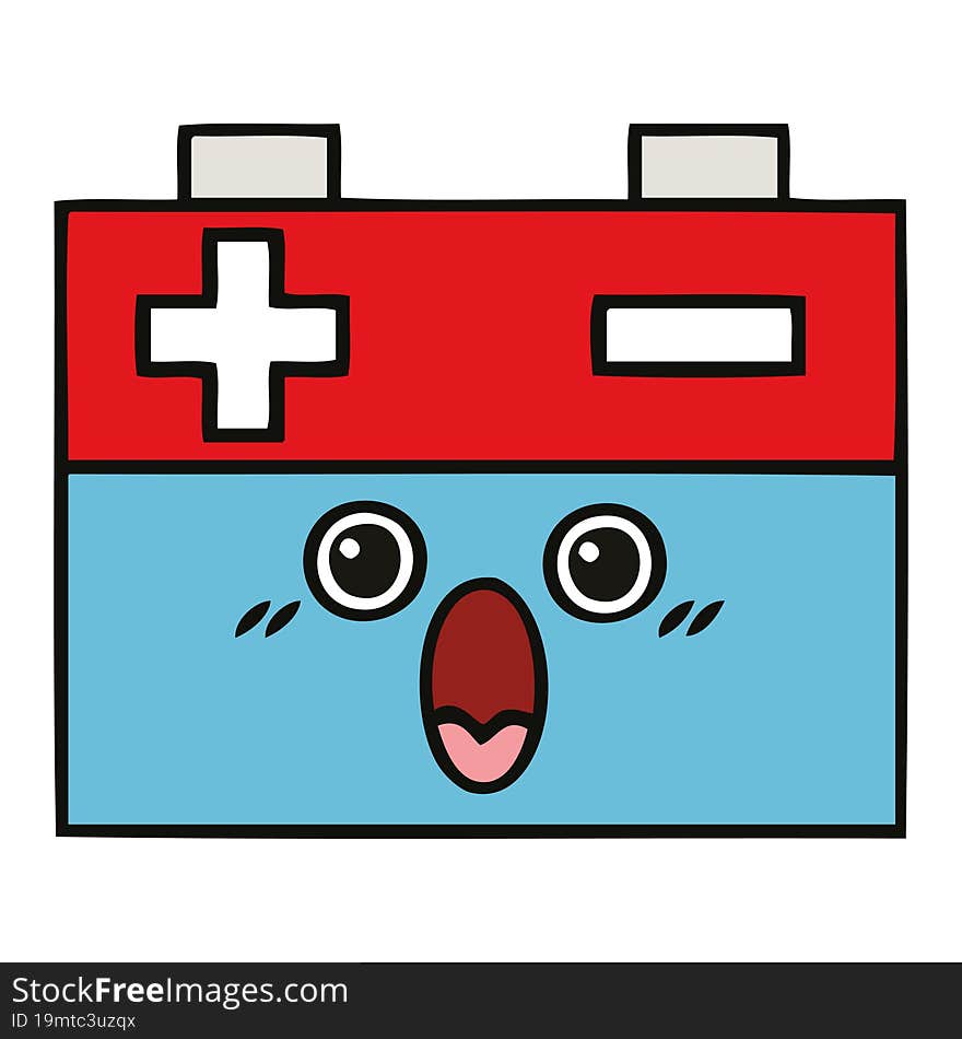 cute cartoon of a car battery. cute cartoon of a car battery