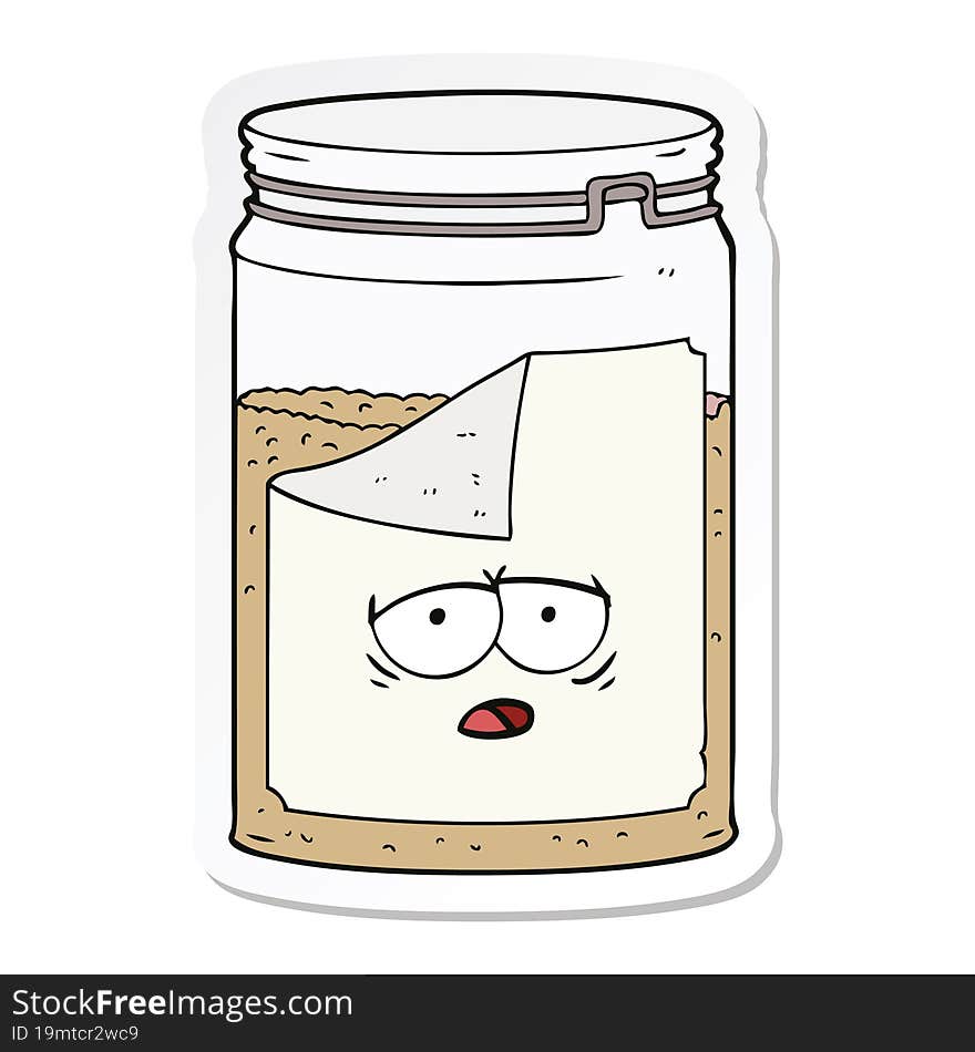 sticker of a cartoon glass jar