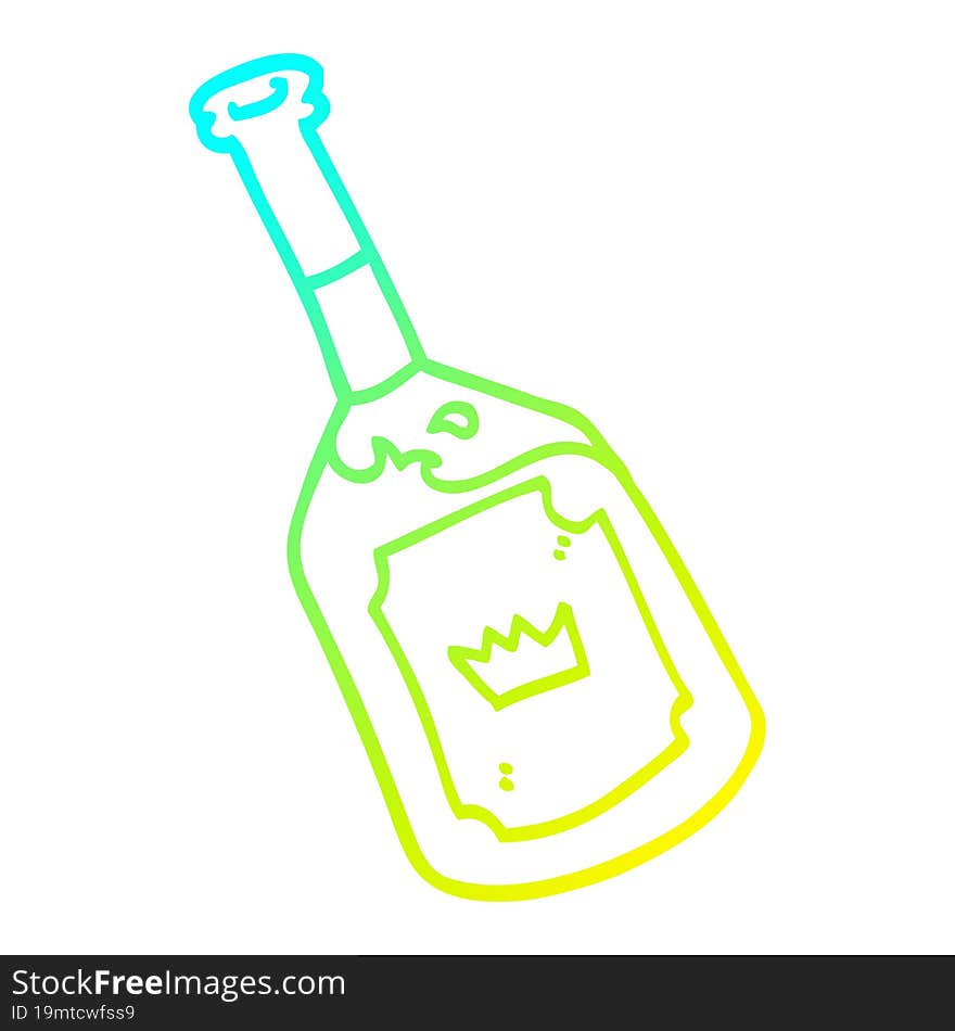 cold gradient line drawing of a cartoon alcoholic drink