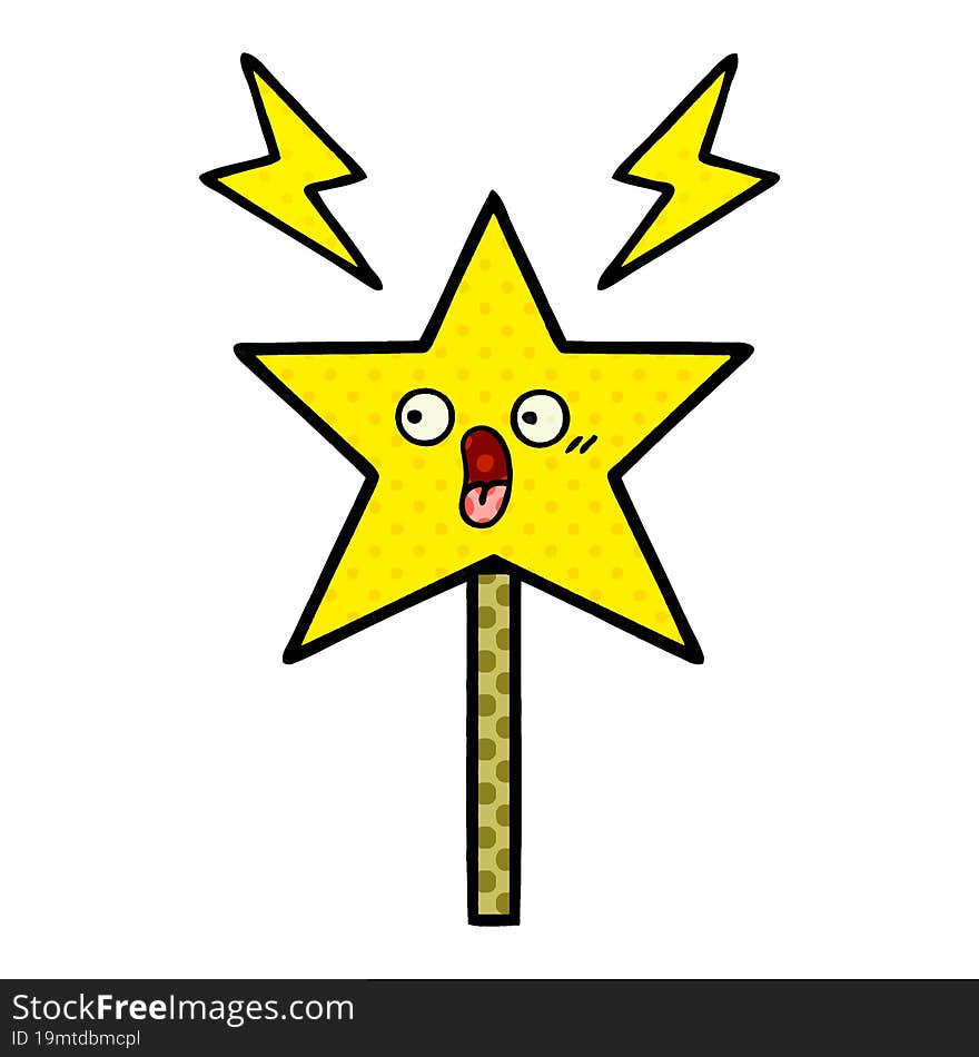 comic book style cartoon magic wand