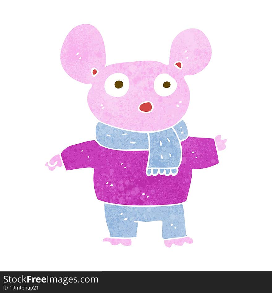 cartoon mouse in clothes