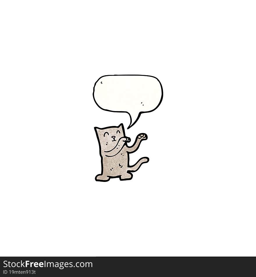 cartoon cat with speech bubble