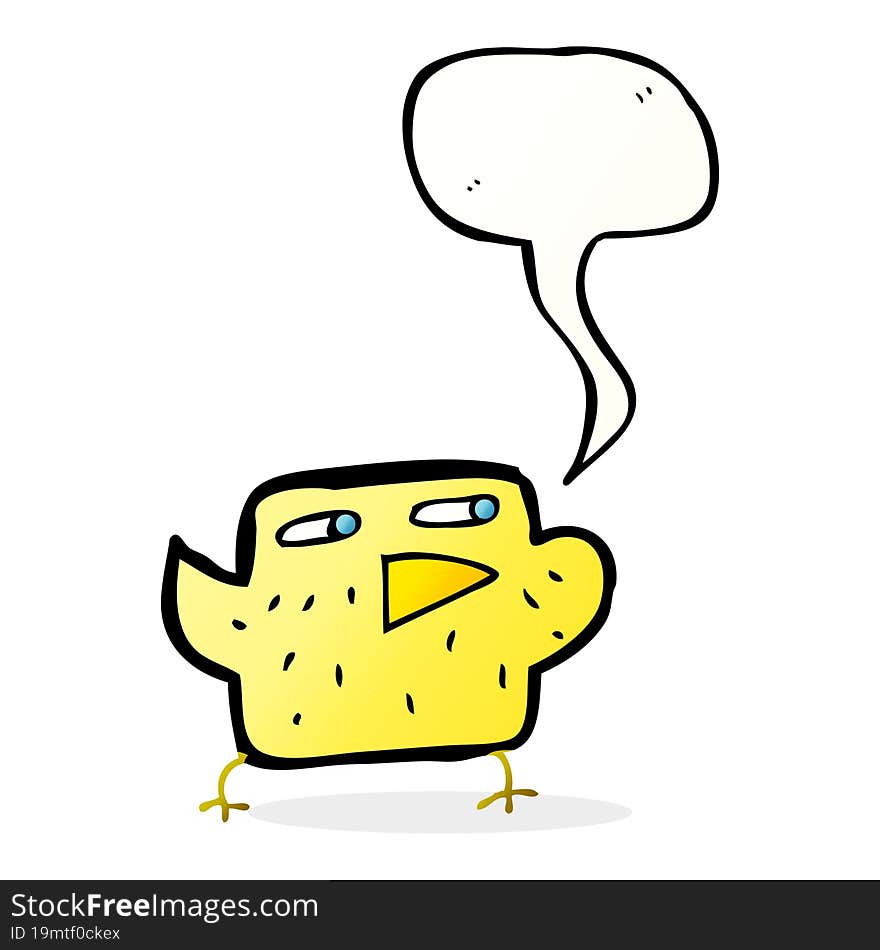 Cartoon Bird With Speech Bubble