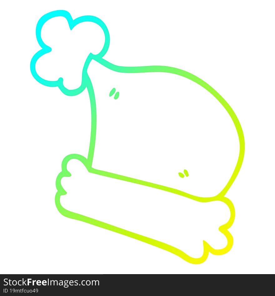 Cold Gradient Line Drawing Cartoon Christmas Hats