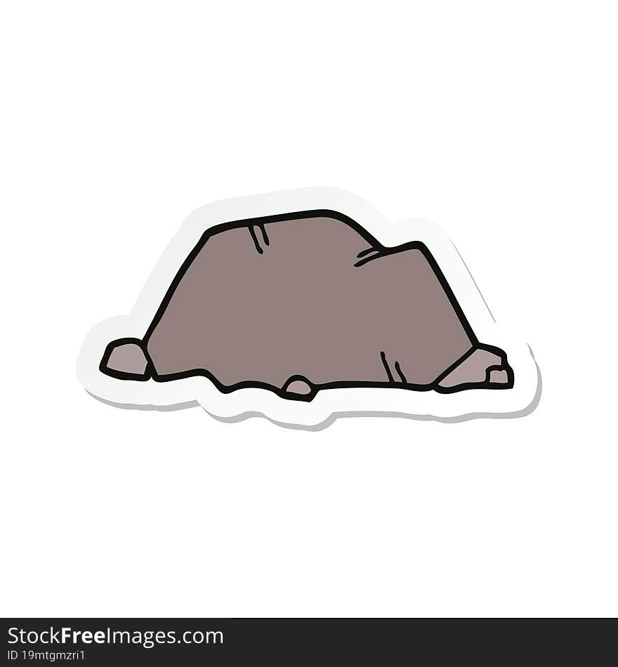 sticker of a cartoon rock