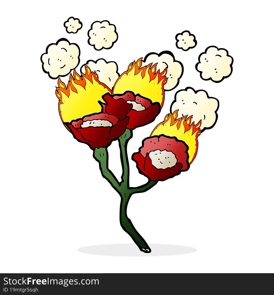 Cartoon Burning Flowers