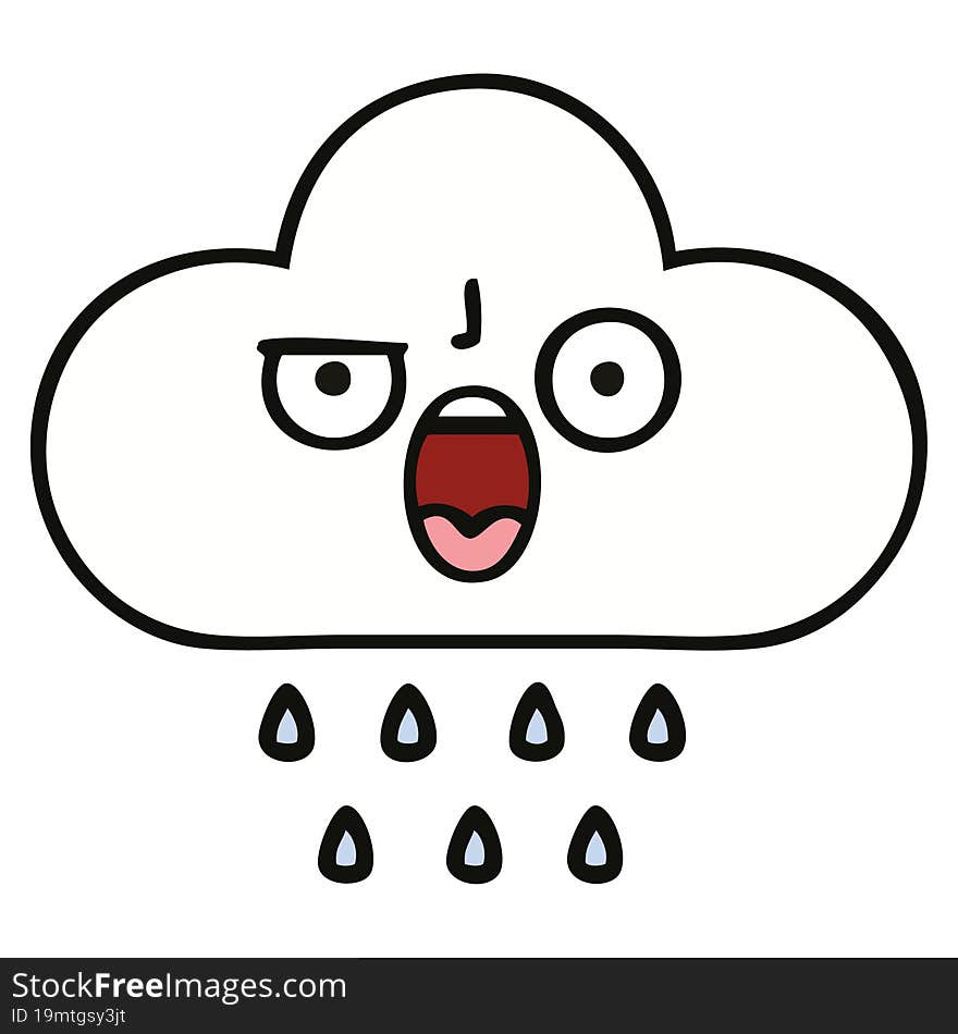 cute cartoon of a rain cloud. cute cartoon of a rain cloud