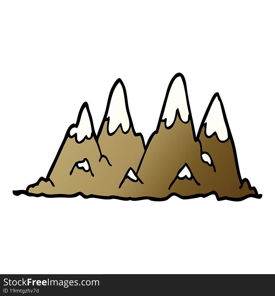 cartoon doodle mountain range