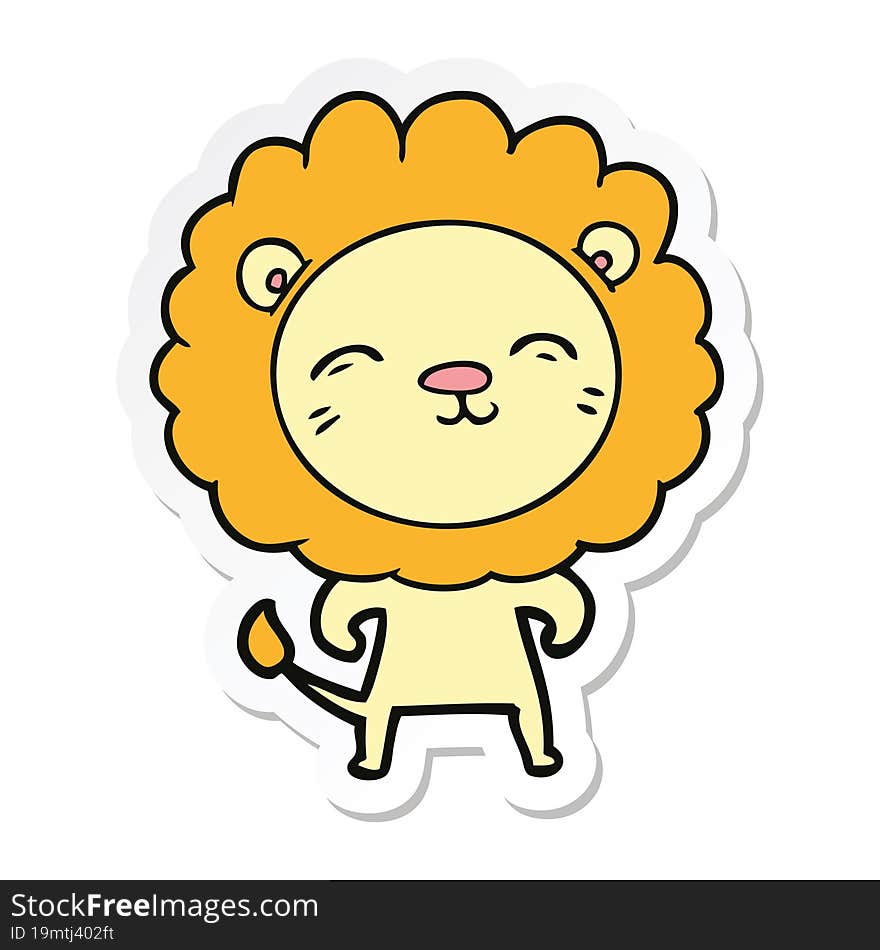 sticker of a cartoon lion