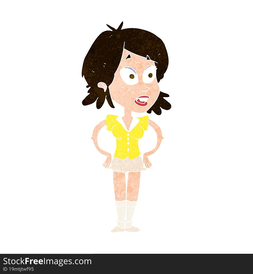 Cartoon Woman With Hands On Hips