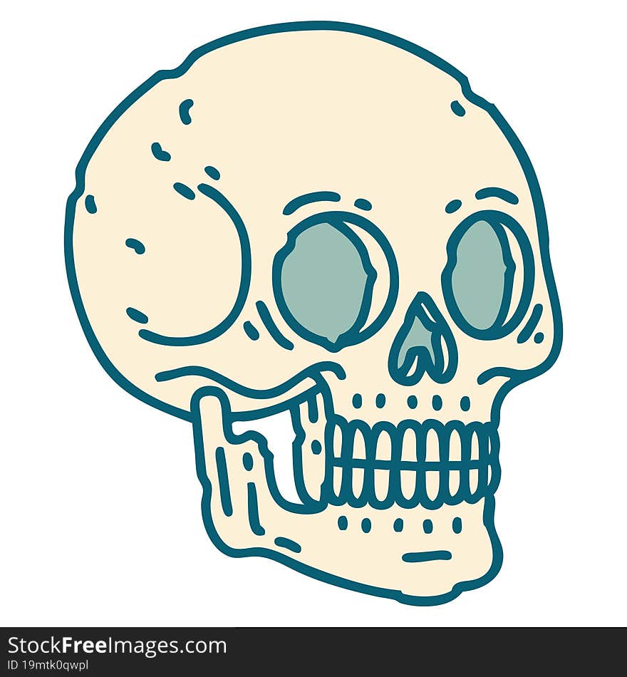 tattoo style icon of a skull