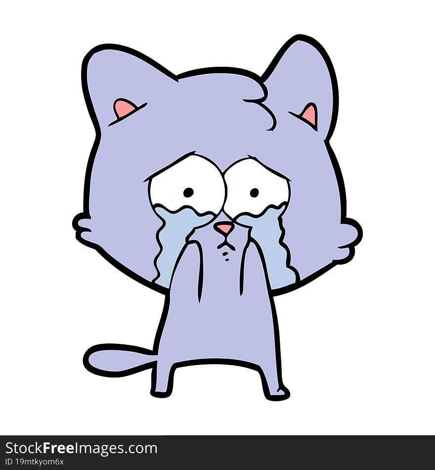 cartoon crying cat. cartoon crying cat