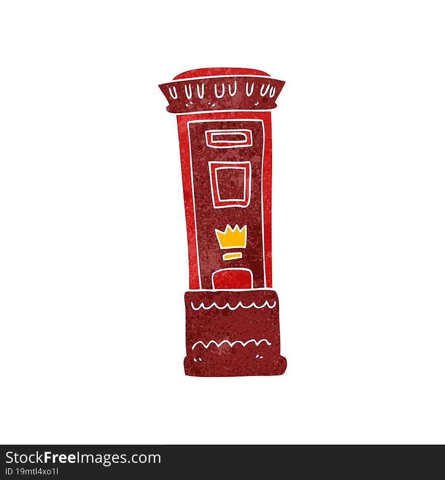 Retro Cartoon British Post Box