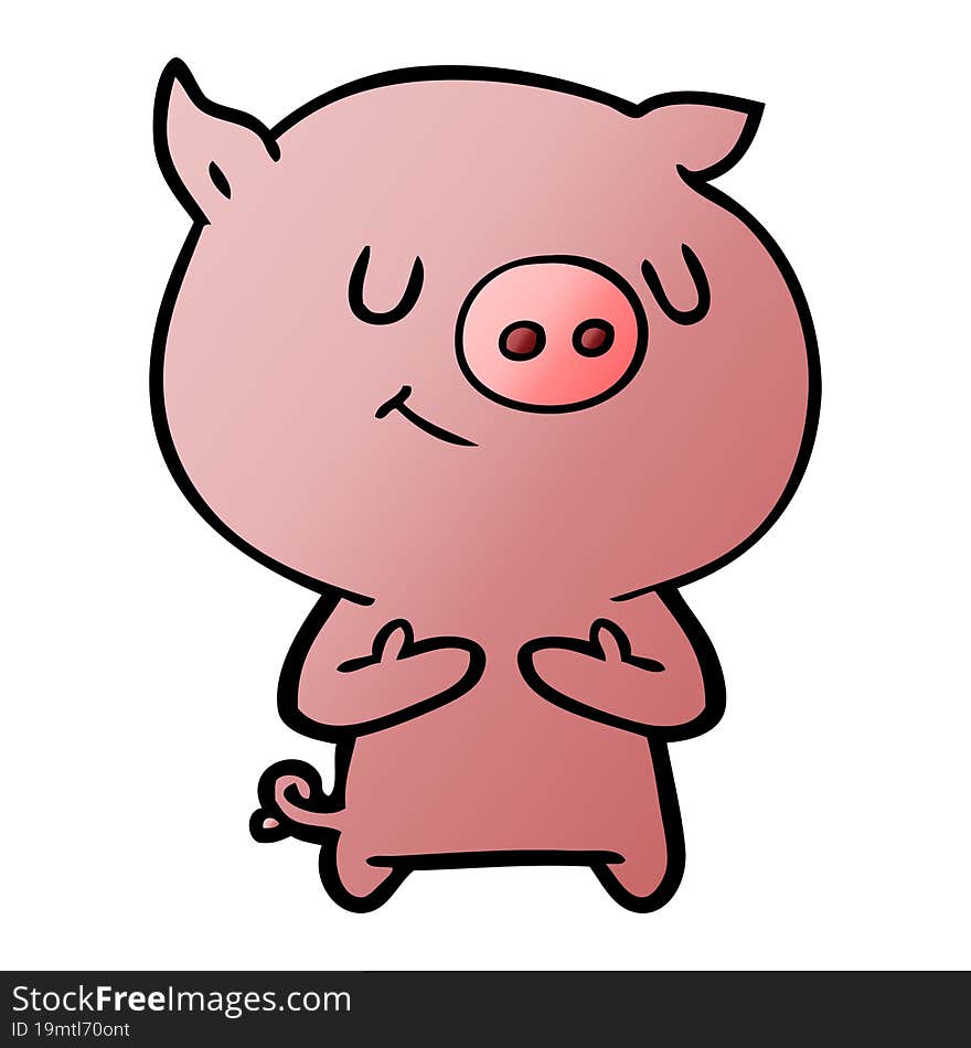 happy cartoon pig. happy cartoon pig