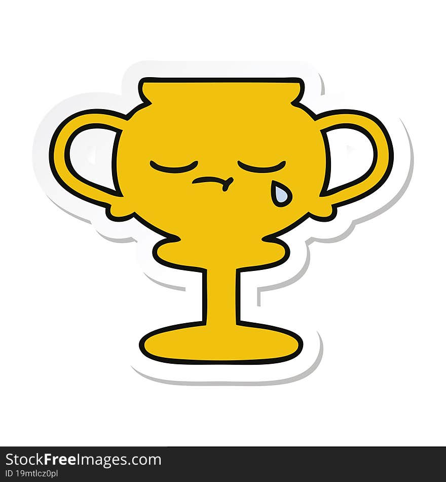 sticker of a cute cartoon trophy