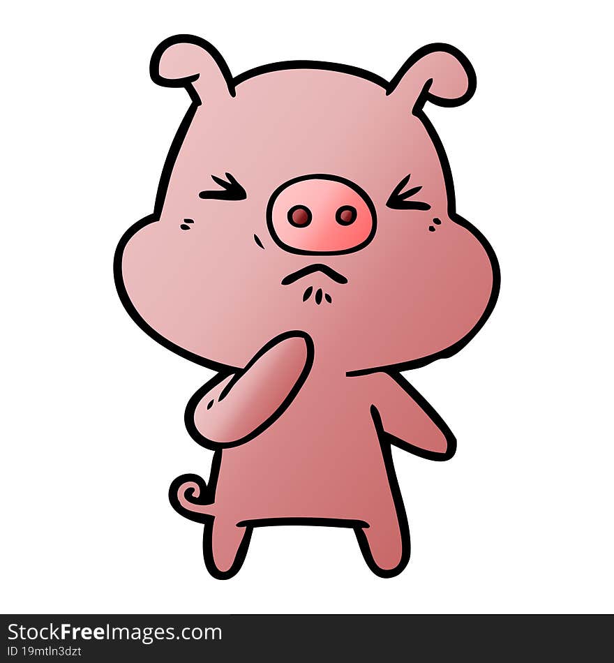 cartoon angry pig. cartoon angry pig