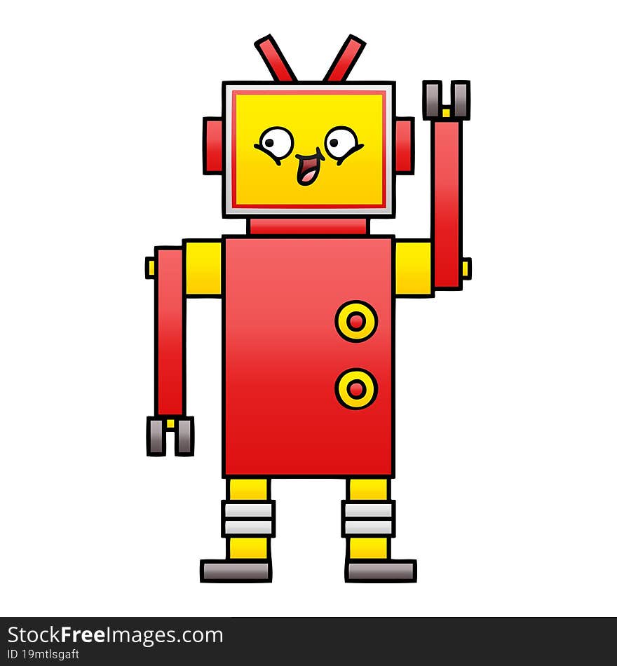 Gradient Shaded Cartoon Robot