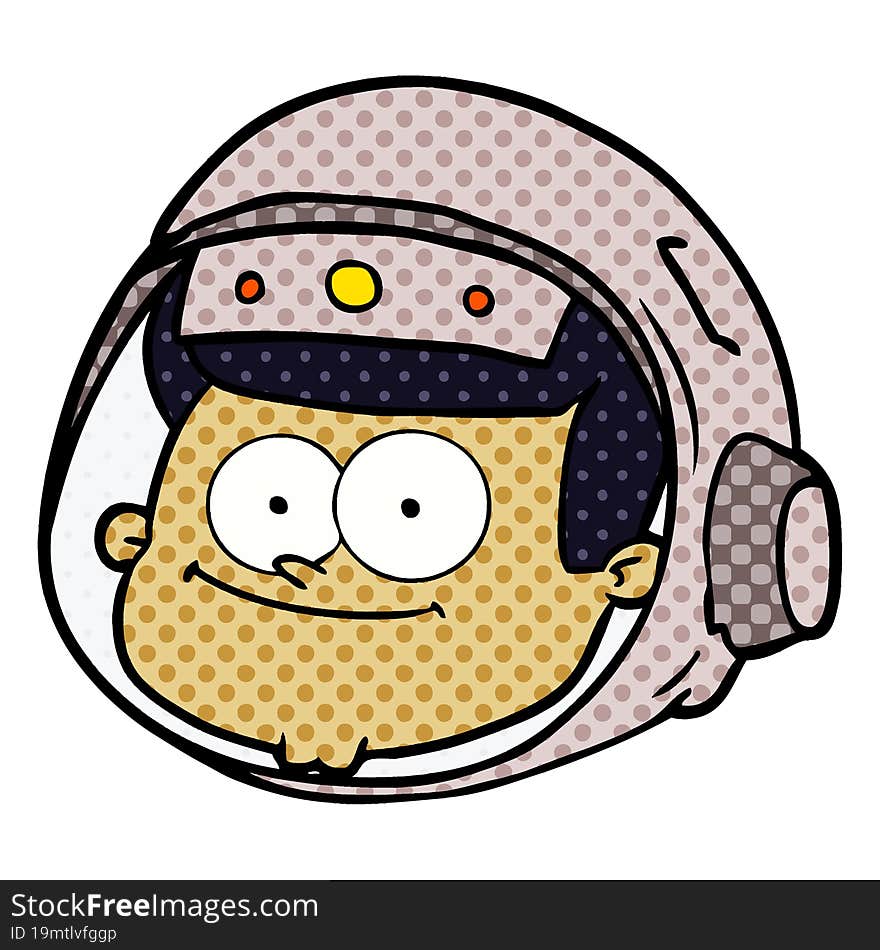 cartoon astronaut face. cartoon astronaut face