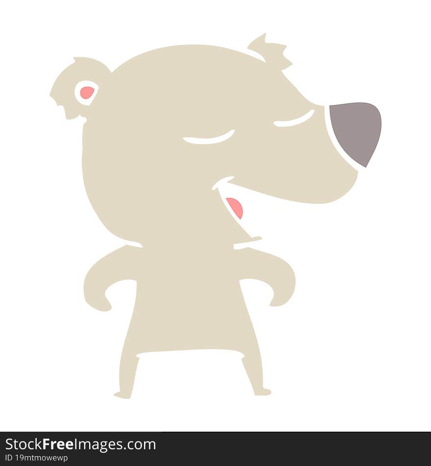 flat color style cartoon bear