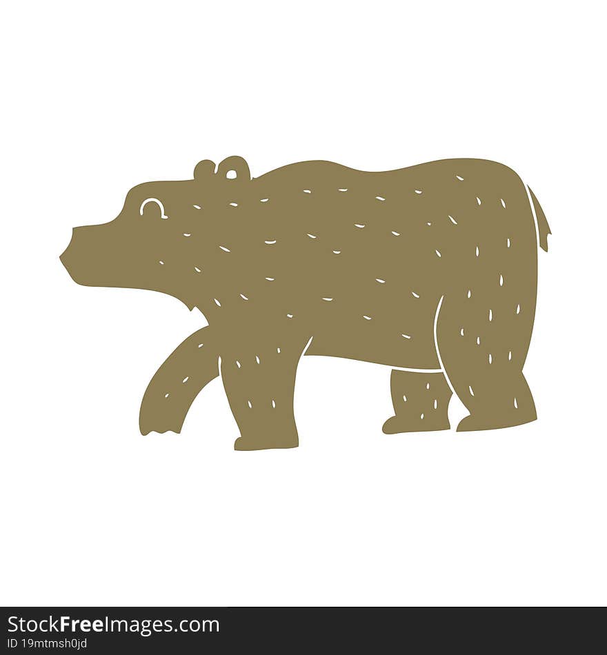 flat color illustration of bear. flat color illustration of bear