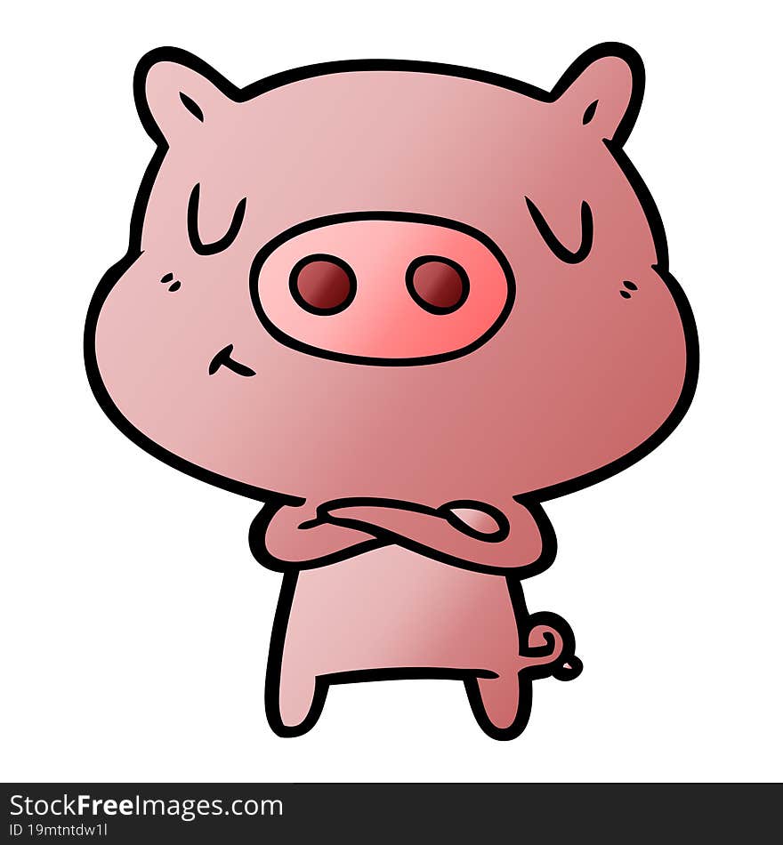 cartoon content pig. cartoon content pig