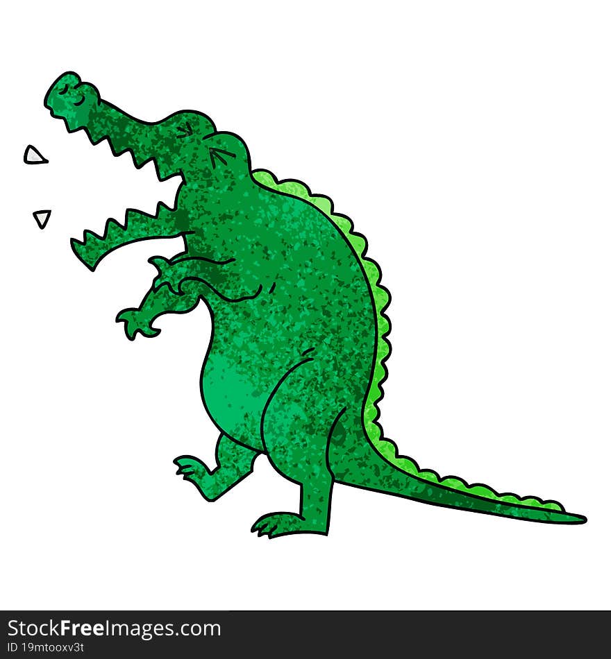 quirky hand drawn cartoon crocodile