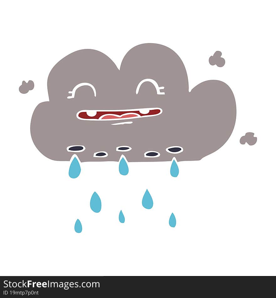 Cartoon Doodle Rain Cloud