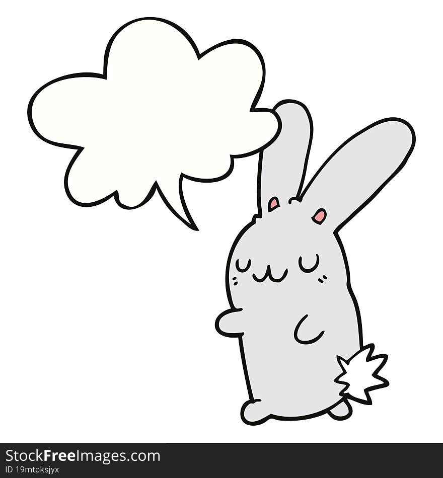 cute cartoon rabbit with speech bubble. cute cartoon rabbit with speech bubble