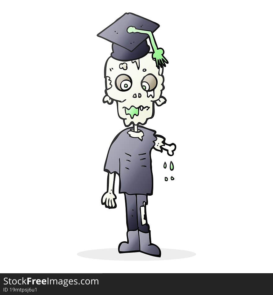 cartoon zombie student