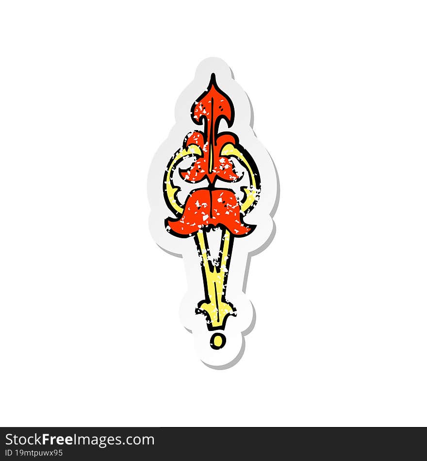 retro distressed sticker of a cartoon ornate clasp