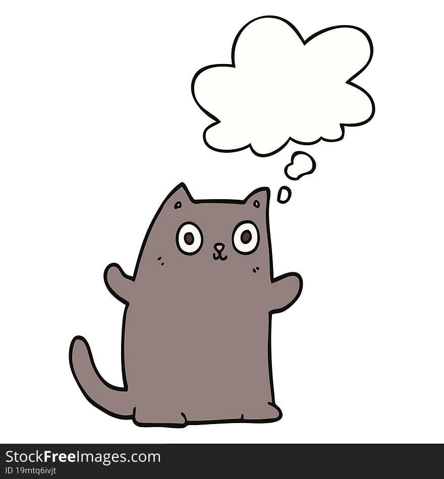 cartoon cat with thought bubble. cartoon cat with thought bubble