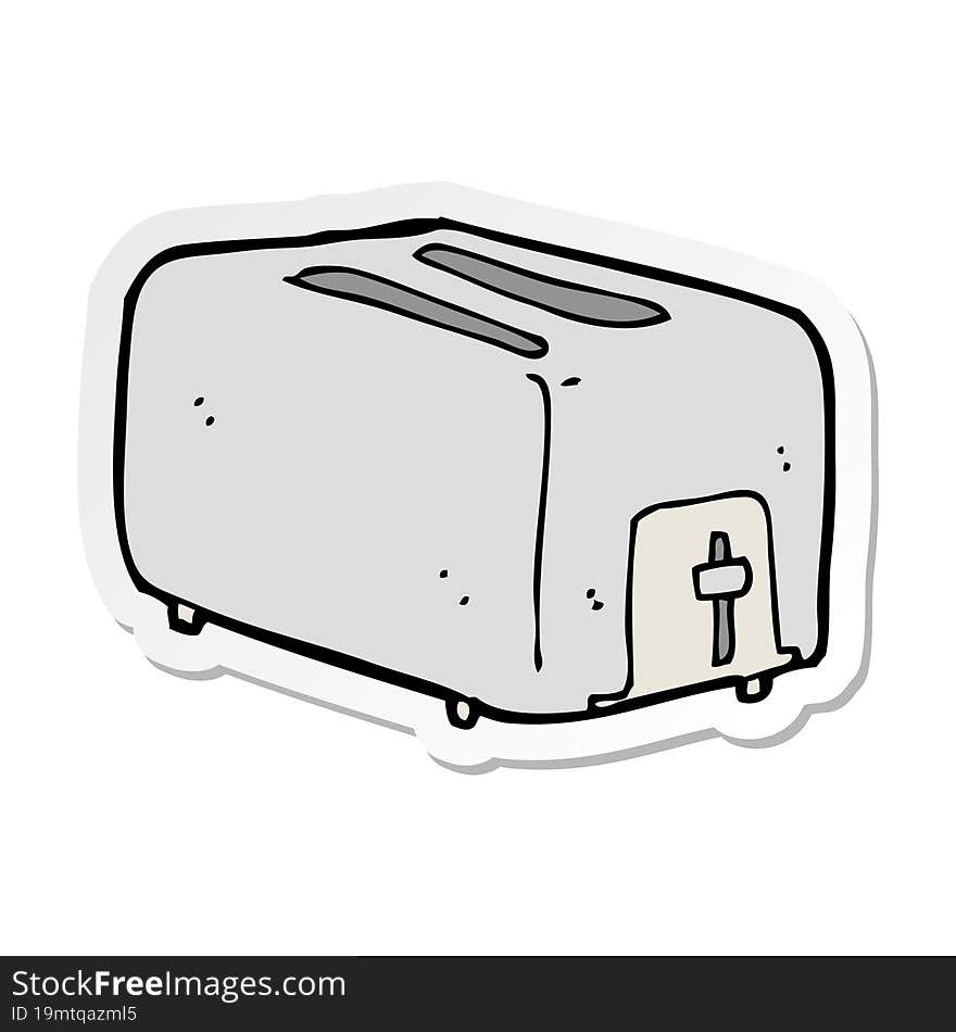 sticker of a cartoon toaster