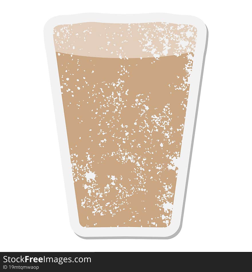 glass of beer grunge sticker