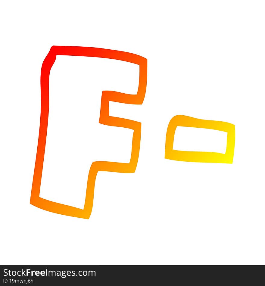 warm gradient line drawing of a cartoon letter grades