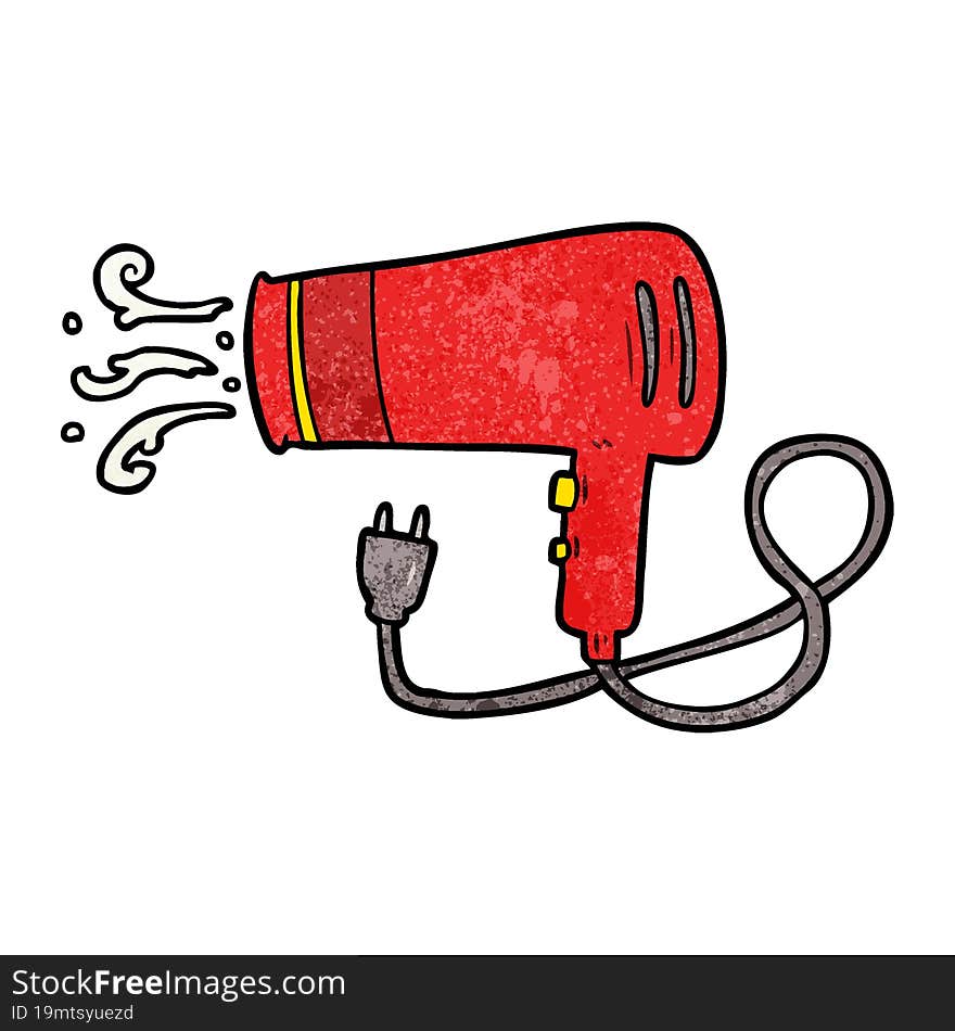 cartoon electric hairdryer. cartoon electric hairdryer