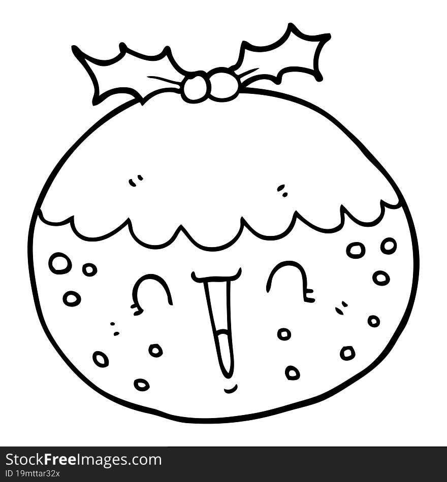 cute cartoon christmas pudding