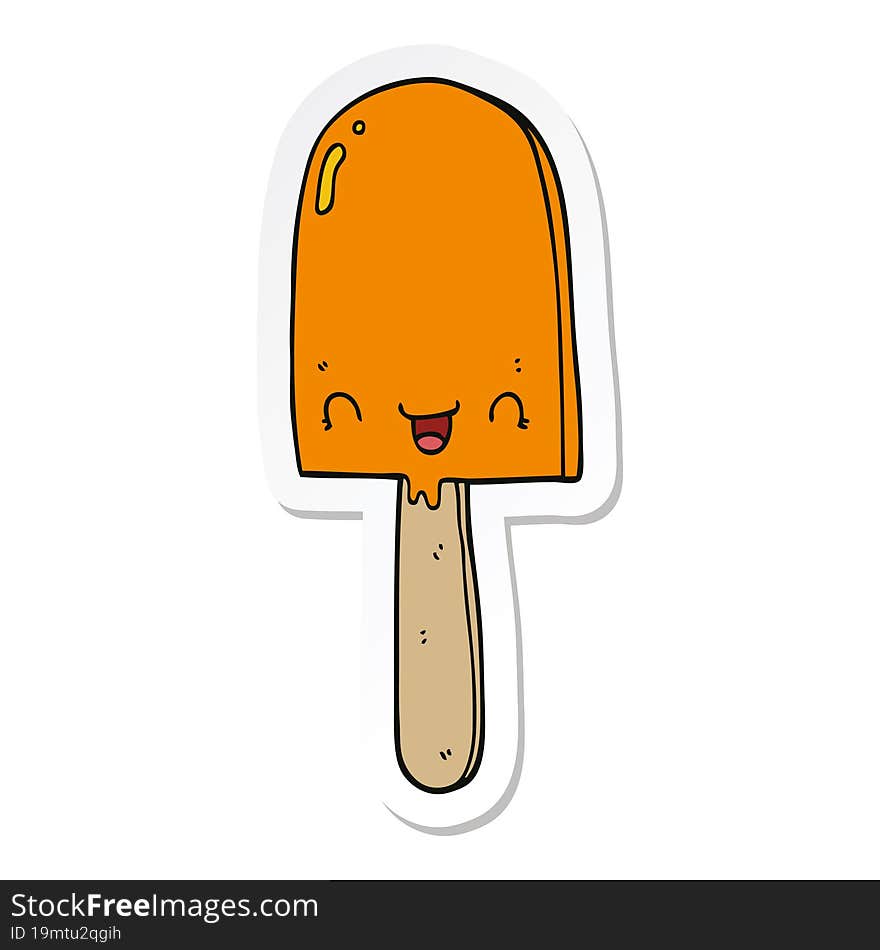 sticker of a cartoon ice lolly