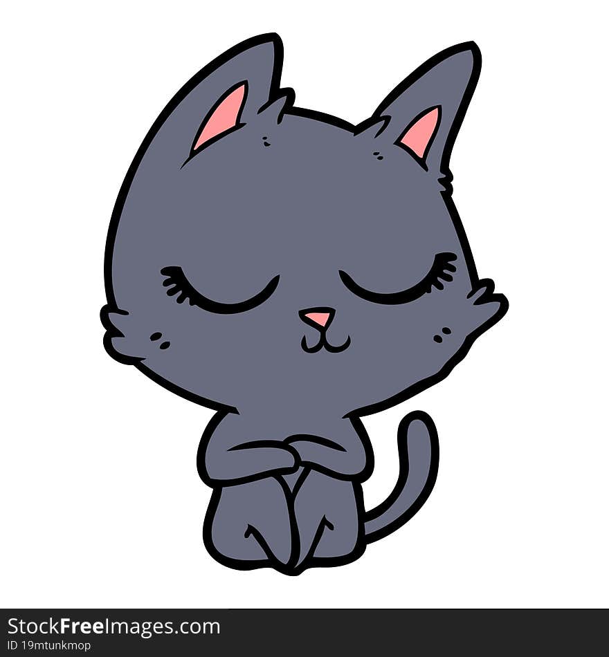 calm cartoon cat. calm cartoon cat