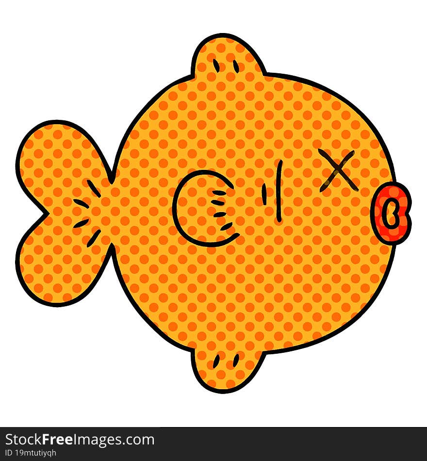 quirky comic book style cartoon fish