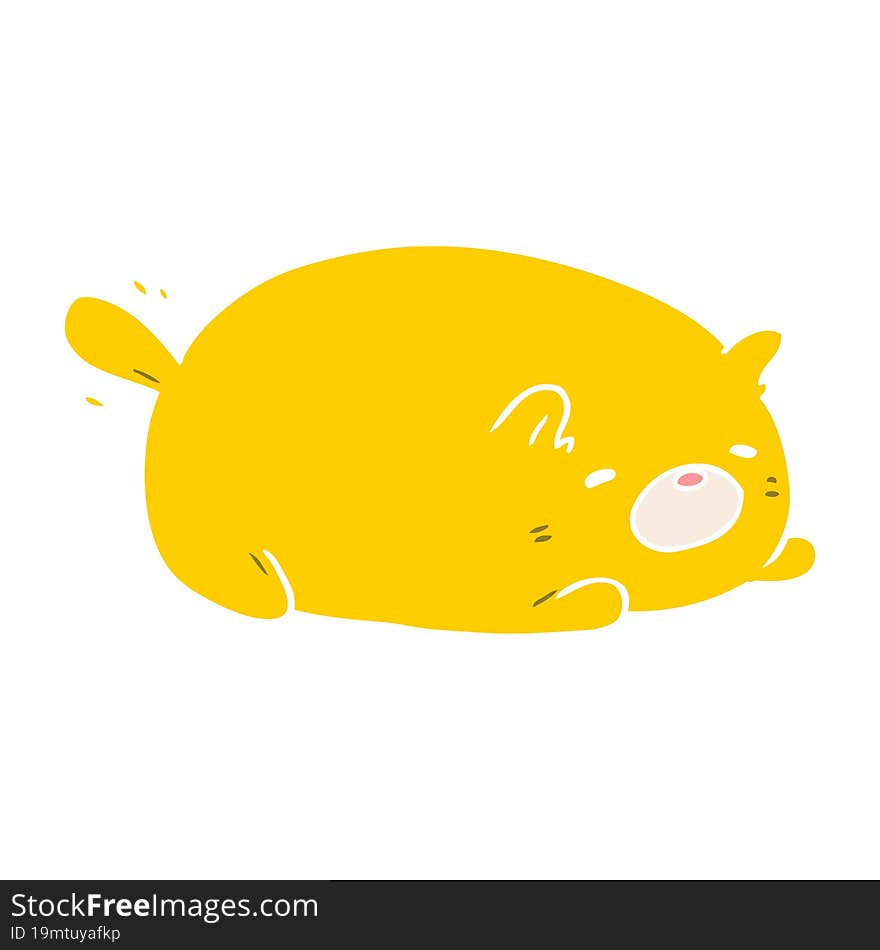 Cute Flat Color Style Cartoon Cat