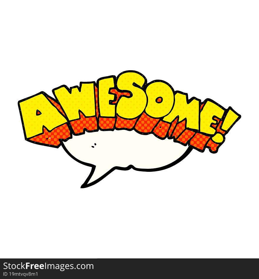 comic book speech bubble cartoon word awesome