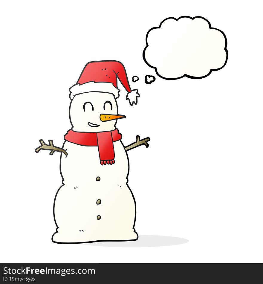 thought bubble cartoon snowman