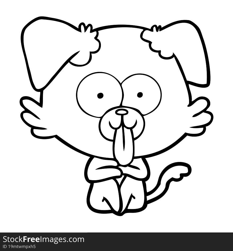 cartoon dog with tongue sticking out. cartoon dog with tongue sticking out