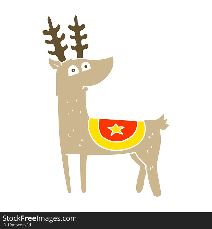 flat color illustration of reindeer. flat color illustration of reindeer