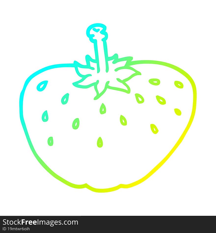 Cold Gradient Line Drawing Cartoon Strawberry