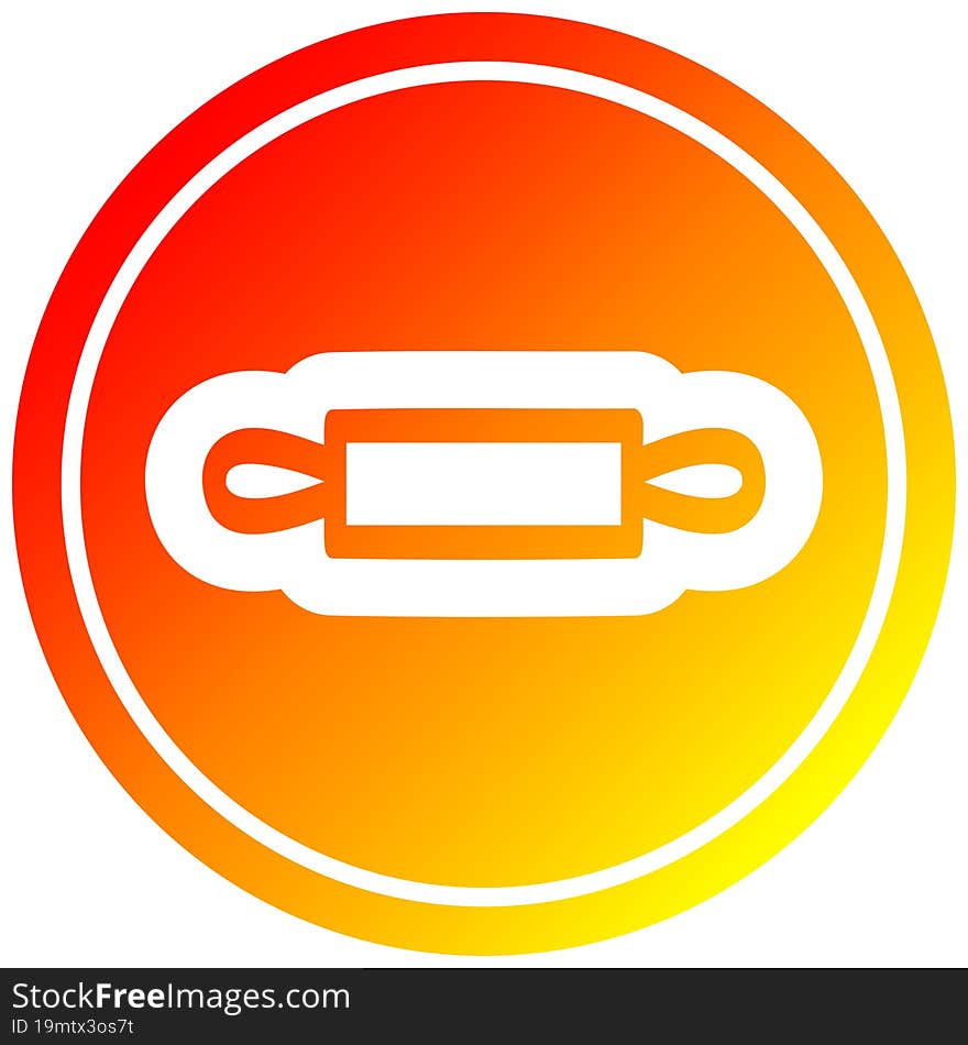 rolling pin circular in hot gradient spectrum