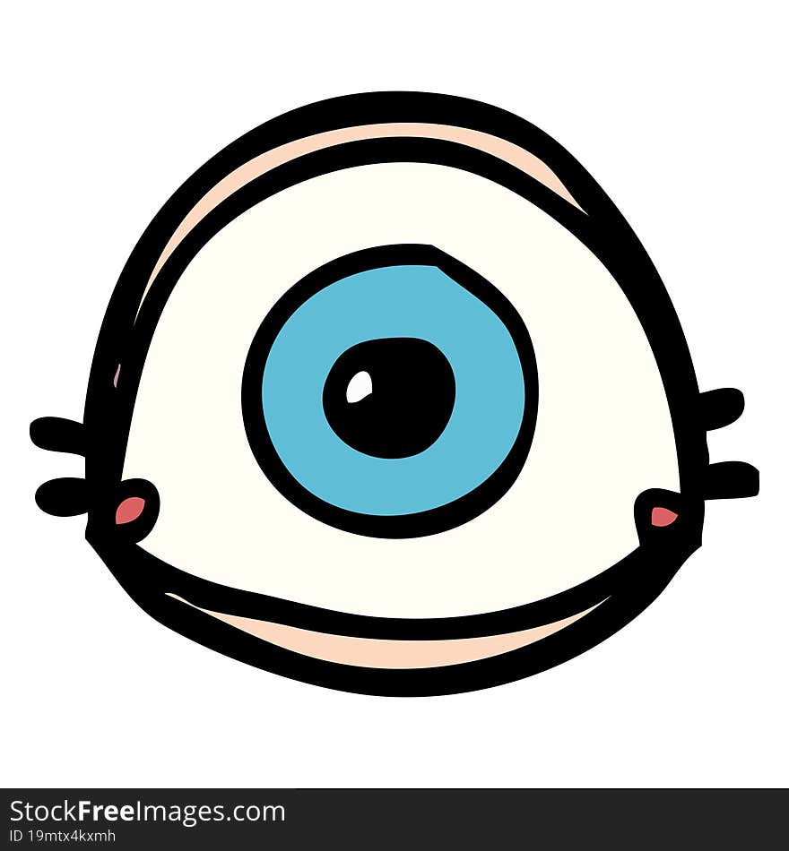 cartoon doodle blue eye